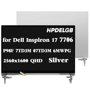 Imagem de HPDELGB Substituição para Dell Inspiron 17 7706 2-em-1 QHD 2560×1600 LCD Touch Screen Assembly Display Prata