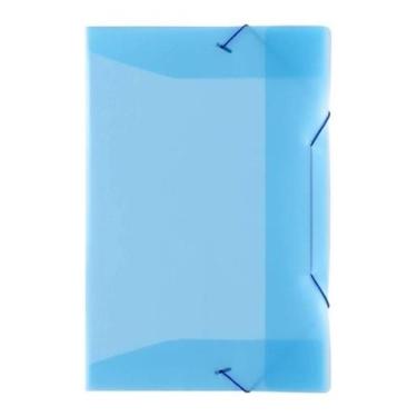 Imagem de 10 Pasta Aba Oficio Transparente  C/Elástico Acp, Azul