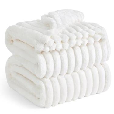 Imagem de Cobertor Flanela Bedsure GentleSoft Queen - Aveludado e Macio - Off Wh