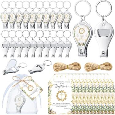 Imagem de Vesici Lembranças de festa de batismo para convidados chaveiros abridores de garrafas com cortadores de unhas vales-presente para lembranças de batismo, igual à imagem, 3.94 x 4.72 inches/ 10 x 12 cm