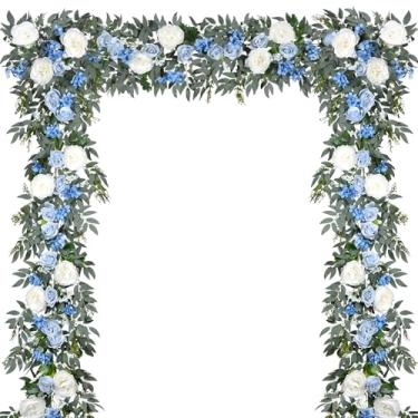 Imagem de DearHouse Pacote Com 2 Guirlandas De Flores De Peônia Artificiais - Guirlanda De Flores De Peônia De Seda De 6 Pés/Fio Com Folhas De Salgueiro Falsas Para Decoração De Mesa De Festa, Cenário De Ceri