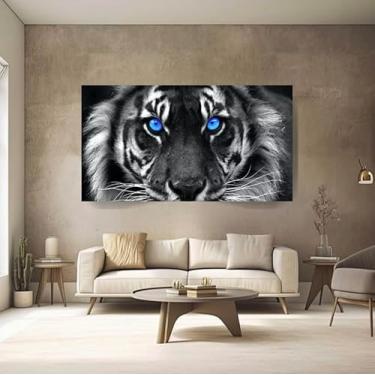 Imagem de Quadro Decorativo Grande Tela 100x70 Canvas Tigre Quarto Sala Cor Animal 09 Cor da armação Tecido Sobre Tela