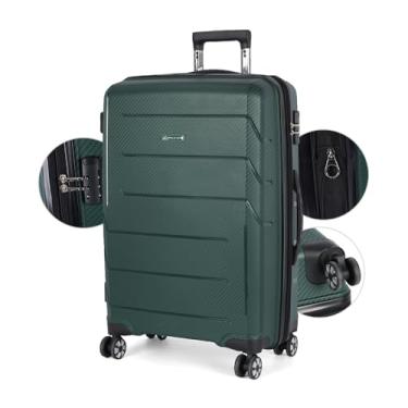 Imagem de Mala de Viagem de Bordo 10kg com Zíper Expansor, Cadeado, em Polipropileno - Polo King Provença (Verde, Média)