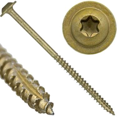 Imagem de Jake Sales Parafuso De Madeira Com Cabeça De Acionamento Em Estrela/Torx De 3-1/2 Arruela De Cabeça Redonda (Treliça Modificada) Nº 10 (1 Lb ~54 Parafusos) Parafusos De Madeira Multiuso Para Constru