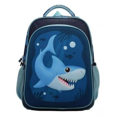Imagem de Mochila Costas Infantil Escolar Passeio Creche Tubarão Yins