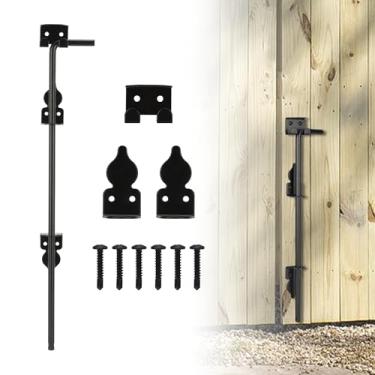 Imagem de URDOGSL Haste de queda de parafuso de cana resistente de 45,7 cm - Trava de aterramento de portão de aço projetada para portões de vinil de metal de madeira ou aplicações de cerca de portas duplas - 1