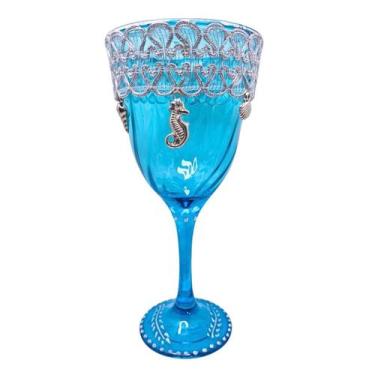 Imagem de Taça Iemanjá Azul Lírio 365ml Super Luxo  Vidro - Nadir