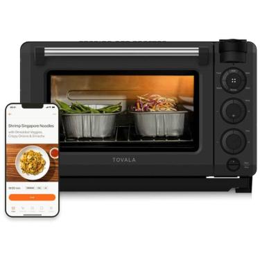 Imagem de Forno Elétrico de Bancada Inteligente 6 em 1 com Função Airfryer e Controle via APP, 110V 1525W, Tovala, Preto
