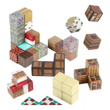 Imagem de 20 Blocos Magnéticos Minecraft Variados Aleatório Construção - Perfett