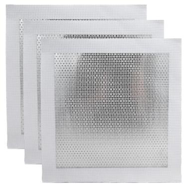 Imagem de Kit de reparo de remendo de parede de 3 peças, remendo de rocha de folha de furo grande para drywall, 20 x 20 cm, kit de remendo autoadesivo de reparo de parede de alumínio, remendo seco de teto de