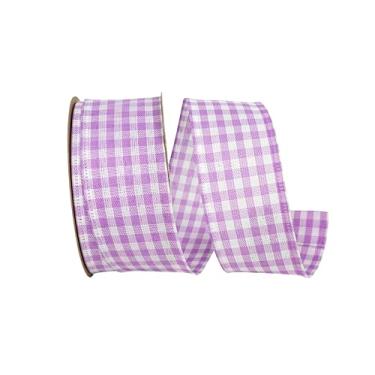 Imagem de Reliant Ribbon Fita de borda com fio Gingham Value, lavanda