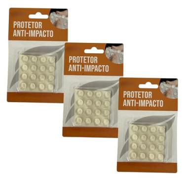 Imagem de 48 Gotas Silicone Adesivo Protetor Anti-Impacto Bolinha 12mm Vidro Móveis