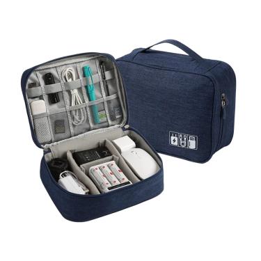 Imagem de NERDCASE, Bolsa Organizadora Cabos, 18x24,5cm, Poliéster, Azul Marinho