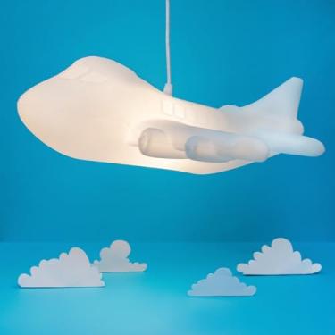 Imagem de Luminária Pendente em Formato de Avião, Branco, Decoração Infantil