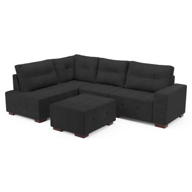 Imagem de Sofá de Canto 8 Lugares Ipanema Suede Cinza Escuro