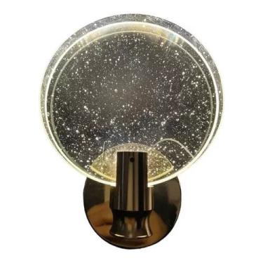 Imagem de Arandela Cristal Vidro Bolhas Disco Redondo Moderna Hot Led