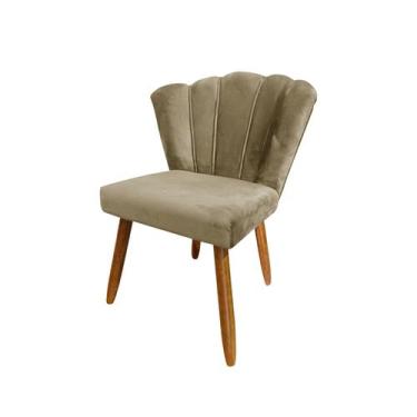 Imagem de Cadeira Poltrona Petala Suede Para Sala de Jantar - VERSATILE