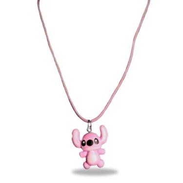 Imagem de Colar Infantil Lilo Stitch Cor De Rosa Disney Desenho Novo - Bicudos A