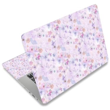 Imagem de Adesivo para laptop 12.1 13 13.3 14 15 15.6 polegadas Netbook adesivo decalque reutilizável universal notebook PC arte protetor personalizado por AORTDES (AD-NEK-77 Flores e borboletas)