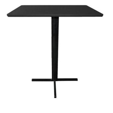 Imagem de Mesa Bistrô Baixa Aço Quadrado Estilo Industrial Tampo 60cm - Moveraço