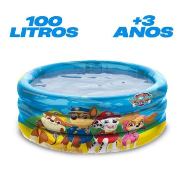 Imagem de Piscina Infantil Patrulha Canina Inflável 100 Litros 3 Anos