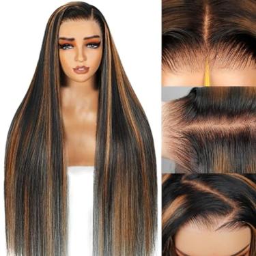Imagem de Peruca KEUET Highlight Wear and Go sem cola, 100% cabelo humano