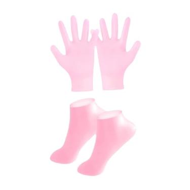 Imagem de harayaa Luvas de silicone Meias definem as mãos CAUTAS CAREME, Rosa
