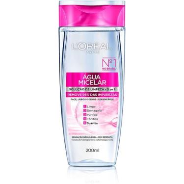Imagem de Água Micelar L'Oréal Solução de Limpeza Facial 5 em 1 200ML, 200ml