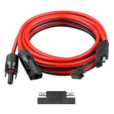 Imagem de Cabo de extensão SAE 1,8 m 10 AWG, conector SAE, carregador de bateria, painel solar, cabo de extensão com adaptador reverso de polaridade SAE para motor de pesca automotiva, trator RV