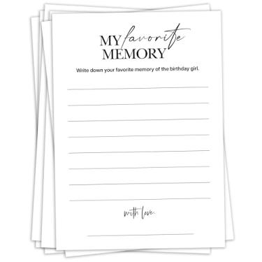 Imagem de Birthday Party Games, My Favorite Memory, 25 Pcs Card Set for Guests, Fun Birthday Game for Teen Adults – A06