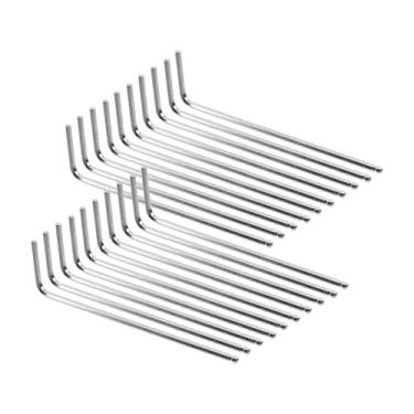 Imagem de Rannb Chave sextavada de 5/162.6 cm em forma de L Chave Allen CR-V Aço 8,4 cm de comprimento Chave hexagonal de extremidade esférica de braço longo para bicicleta, móveis e bricolage - 20 peças