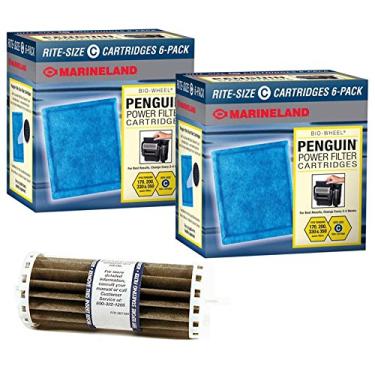 Imagem de Penguin Marineland Cartucho de filtro de substituição BIO-Wheel 200 e 350, pacote com 12 e conjunto de montagem de bio-roda