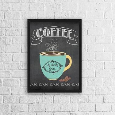 Imagem de Quadro Café Estilo Quadro Negro 33X24Cm - Moldura Preta
