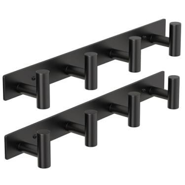 Imagem de PMMASTO Cabideiro montado na parede, ganchos de parede em forma de T de 10 cm para pendurar, gancho de revestimento de aço inoxidável resistente para chapéu roupão de toalha no banheiro cozinha