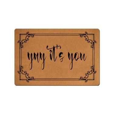 Imagem de VUZUCOSH Tapetes engraçados de boas-vindas, tapete de porta, capacho engraçado, tapetes de cozinha, tapetes de banheiro, tapete de porta de borracha antiderrapante 60 cm x 40 cm (Yay It's You)
