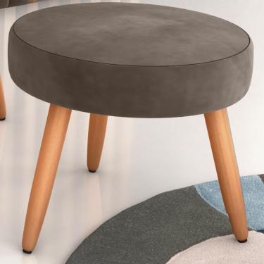 Imagem de Puff Para Sala Redondo Manaus Veludo Marrom