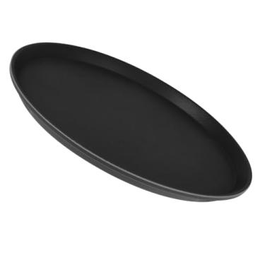 Imagem de Bandeja Garçom Redonda 35cm Para Servir Antiderrapante Emborrachada Profissional Unitermi (PRETO)