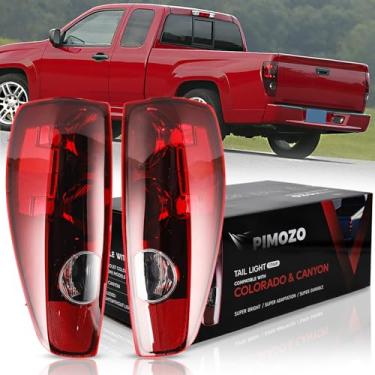 Imagem de VPIMOZO Conjunto de luzes traseiras compatível com Chevy Colorado GMC Canyon 2004-2012 lâmpada traseira de freio lado do passageiro e do motorista com lente e invólucro apenas, substitui GM2801164