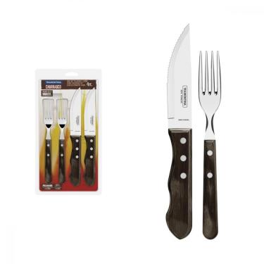 Imagem de Jogo De Talheres Jumbo P/ Churrasco Tramontina Em Inox Cabo