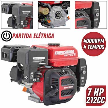 Imagem de Motor Estacionário Kawashima Ge700e 212cc 7hp 4t à Gasolina