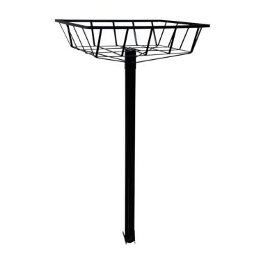 Imagem de Lixeira De Rua Calçada Parque Cesto Raso Preta 112x60x45cm