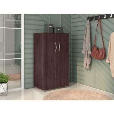 Imagem de Armário Multiuso Organizador Rosana 2 Portas 3 Prateleiras Castanho