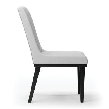 Imagem de Cadeira Sala De Jantar Base Madeira Preto Kit 4 Sofia Linho D03 - D'rossi Cor Cinza