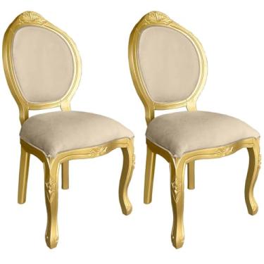 Imagem de Kit 2 Cadeiras Antiga De Madeira Entalhada Classica Luiz Xv Cor Da Estrutura