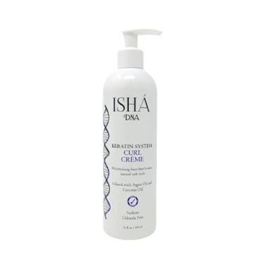 Imagem de ISHA DNA Creme Para Cachos Keratin System - Infundido Com Óleo De Argan E Coco, Hidratante, Livre Frizz, Saltitante, Natural Macio, Cabelos Ondulados Cacheados, Sulfato