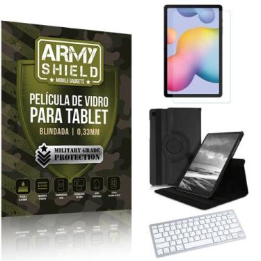 Imagem de Kit Capa Giratória + Película Vidro +Teclado Bluetooth Galaxy Tab S6 L