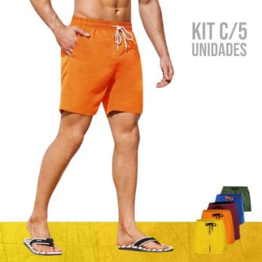 Imagem de KIT 5 Shorts Tactel Bermudas Academia Treino Corrida Masculina TRAININ