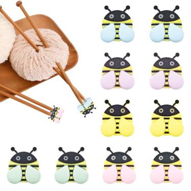 Imagem de Capiant Pacote Com 10 Protetores De Ponta Agulha Abelhinha Fofa, Ferramentas Tricô, Acessórios E Suprimentos
