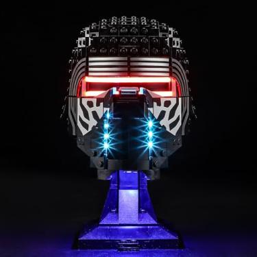 Imagem de YEABRICKS Luz LED para capacete 75415 Star Wars Kylo Ren modelo de blocos de montar (conjunto de construção não incluído)