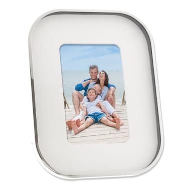 Imagem de Lawrence Frames Moldura metálica prateada - Design Silho - Tapete branco 10 x 15 cm